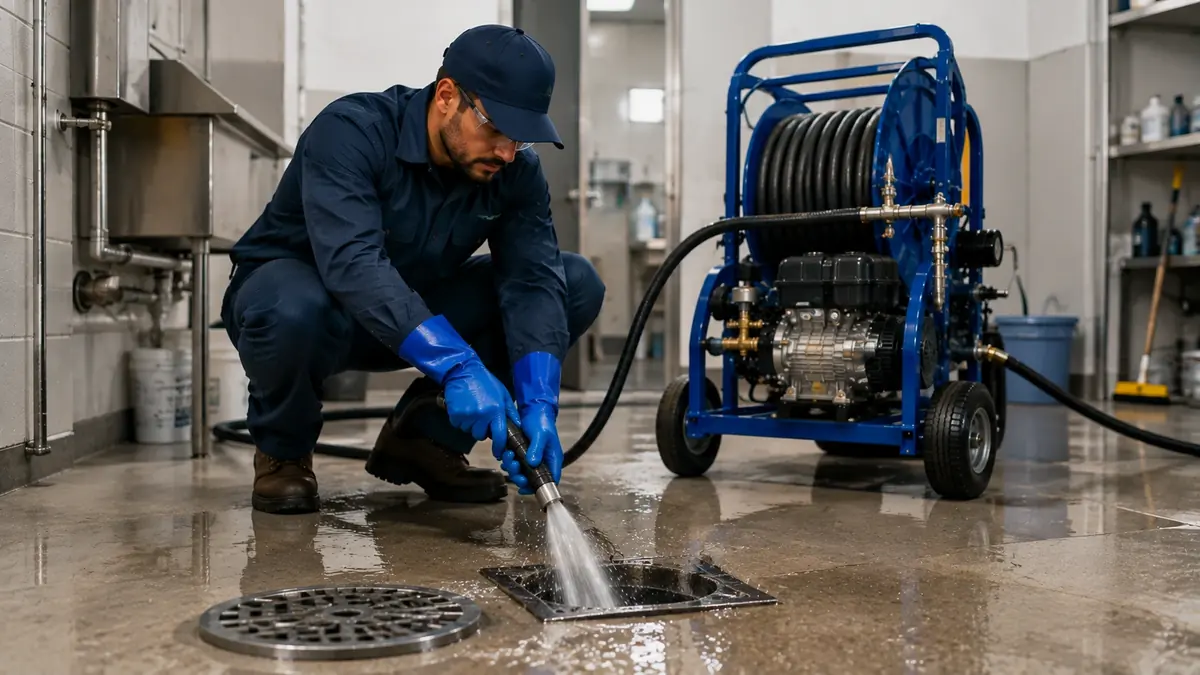 Floor Drain Hydro Jet Cleaning in Valyermo