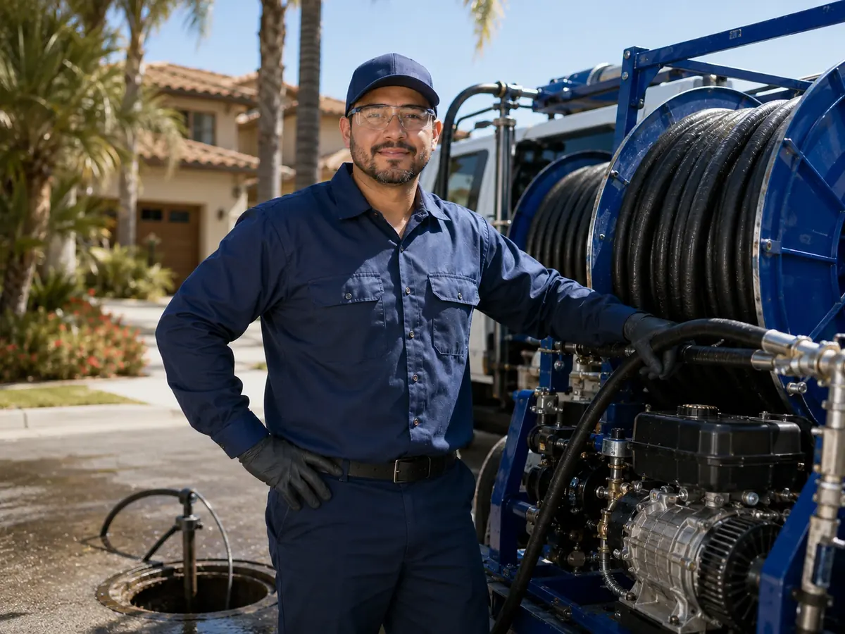 Hydro jet sewer cleaning in Valyermo