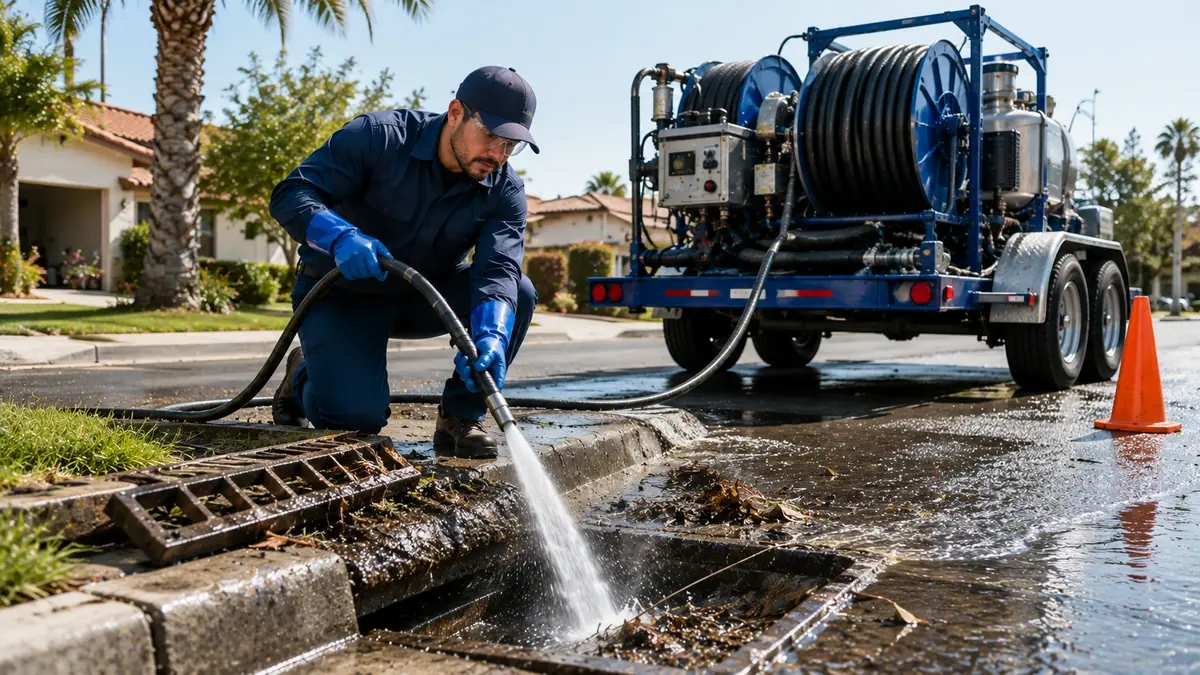 Storm Drain Hydro Jet Cleaning in Valyermo