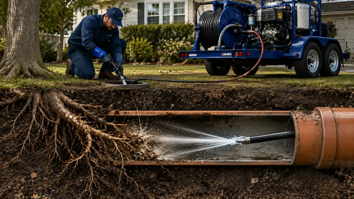 Tree Root Removal with Hydro Jetting in Valyermo